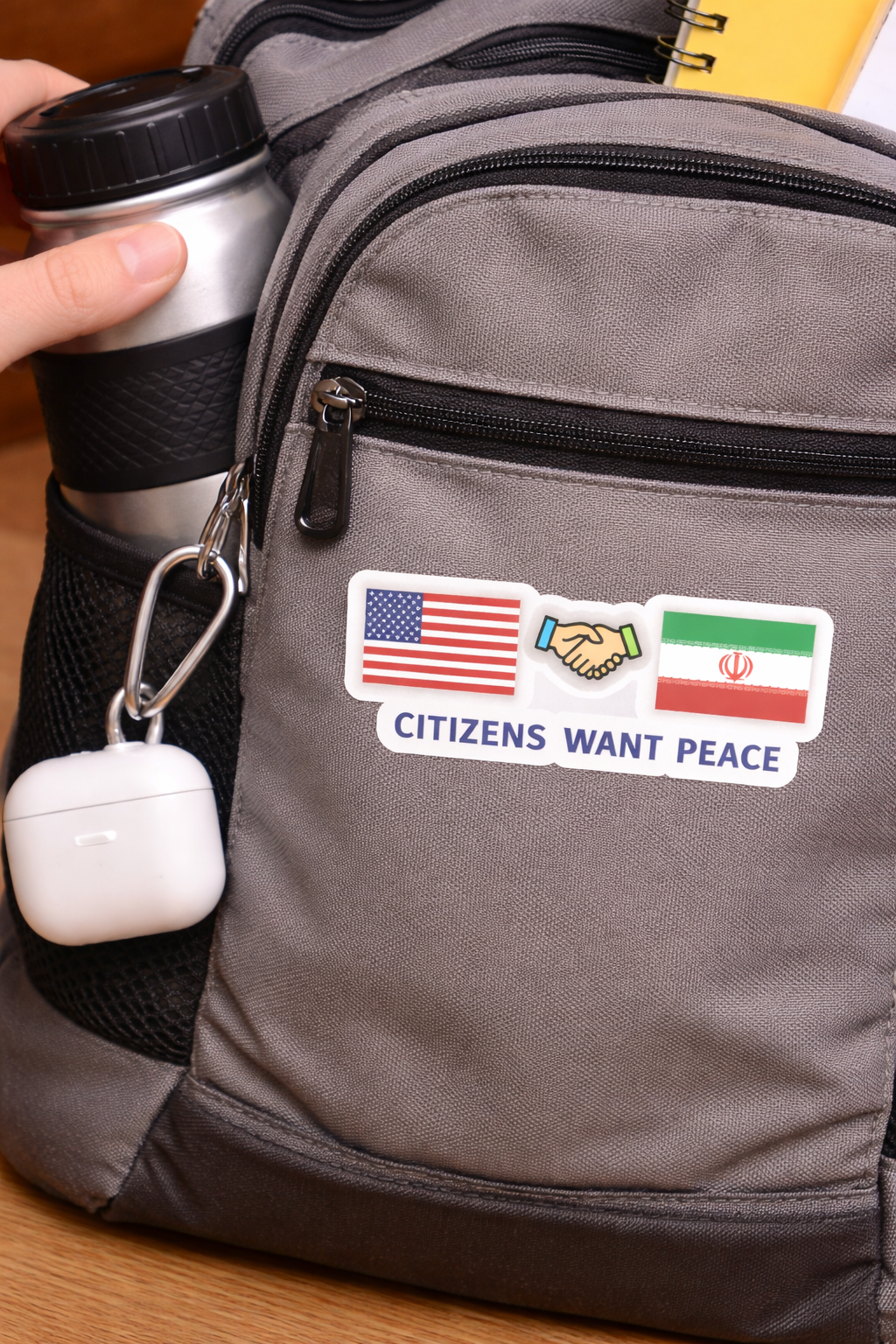 Citizens Want Peace" Sticker | USA Iran Unity Sticker | Peace Advocacy Sticker